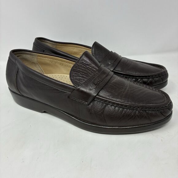 SAS Ace Men’s Size 11 W Black Leather Loafers Hand Made In USA Tripad Wide main image 7
